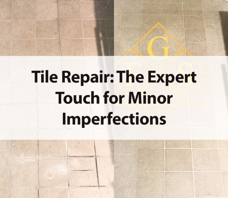 Expert tile repair in a Guildwood and West Hill Scarborough bathroom, restoring minor imperfections with precision craftsmanship by FGS Tile & Grout